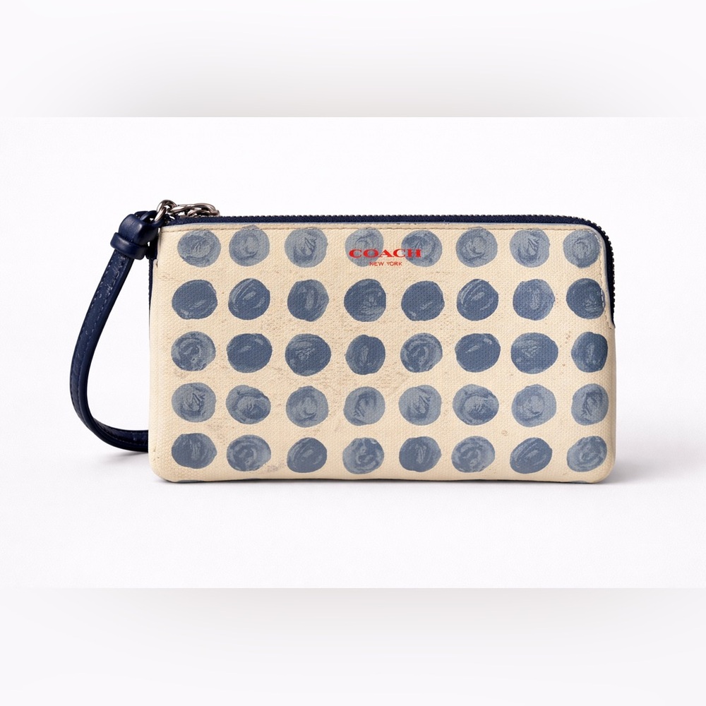 Coach Polka Dot Wristlet Zip Pouch (2 Card Slots)